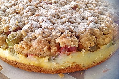 Rhabarberkuchen mit Vanillecreme und Streusel 27