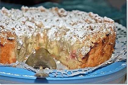 Rhabarberkuchen mit Vanillecreme und Streusel 61
