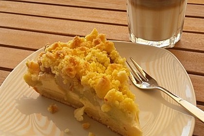 Rhabarberkuchen mit Vanillecreme und Streusel 24