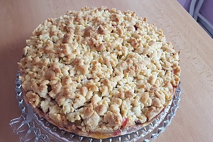 Rhabarberkuchen mit Vanillecreme und Streusel 51