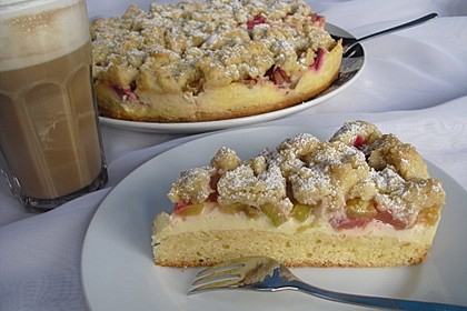 Rhabarberkuchen mit Vanillecreme und Streusel 23