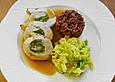 H&auml;hnchenroulade mit Riesengarnelen