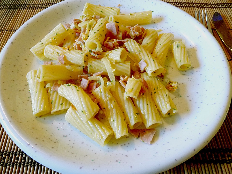 Nudeln mit Schinken und Ei (Rezept mit Bild) von melfi | Chefkoch.de