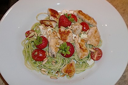 Linguine mit Schafsk&auml;se und H&auml;hnchenbruststreifen