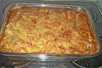 Leckerer Nudelauflauf mit Fleischk&auml;se/Leberk&auml;se