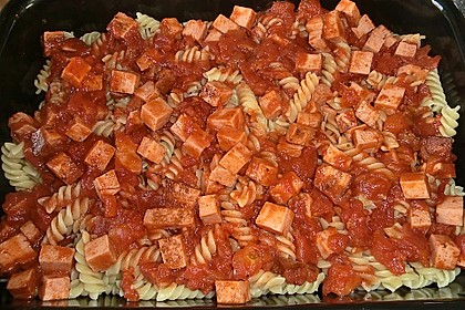 Leckerer Nudelauflauf mit Fleischk&auml;se/Leberk&auml;se 1