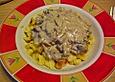 Auroras Sp&auml;tzle in Sahne-Champignons-Schinken-Sauce