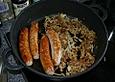 Bratwurst mit Bierso&szlig;e