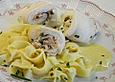 Schollenfilets mit Lachs und Senf-Vanillesauce