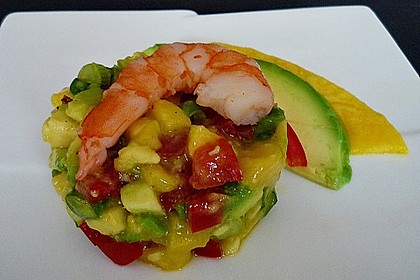 Avocado-Mango Salsa mit Garnelen 5