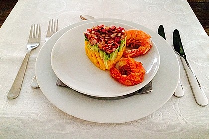 Avocado-Mango Salsa mit Garnelen 7