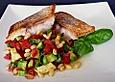 Avocado-Tomaten Salsa zu Red Snapper