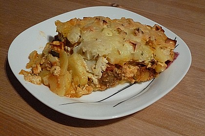 Kartoffelauflauf mit Feta und Ananas 2