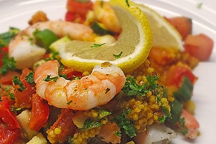Couscous und Garnelen im Pergament 5
