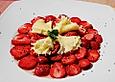Erdbeercarpaccio mit Tete de Moine
