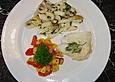 Heilbutt mit Spargel-Pilzgem&uuml;se und "schneller Kartoffel"
