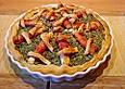 Bl&auml;tterteigquiche mit Spinat und Parmaschinken-Schafsk&auml;se R&ouml;llchen