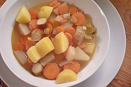 Kohlrabi-Karotten Topf mit Bratwurst 19