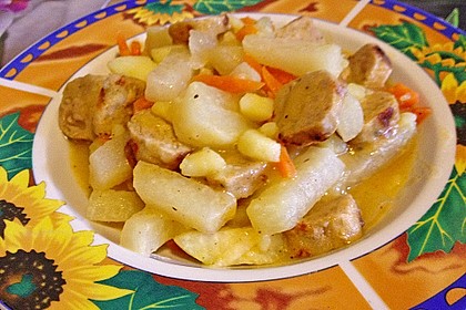 Kohlrabi-Karotten Topf mit Bratwurst 18