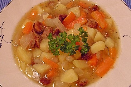 Kohlrabi-Karotten Topf mit Bratwurst 6