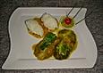 Kabeljau in Lattich an einer Safran-Dill Sauce