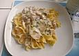 Geschnetzeltes in Frischk&auml;sesauce mit Champignons und Lauchzwiebeln