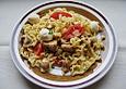 Lauwarmer Nudelsalat mit Mozzarella