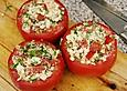 Tomate lleno gratinado