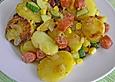 Kartoffelpfanne mit Zucchini und Salami