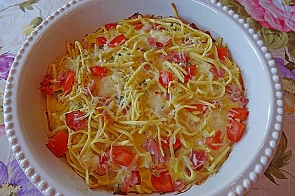 Sp&auml;tzle-Frittata mit B&auml;rlauch 1