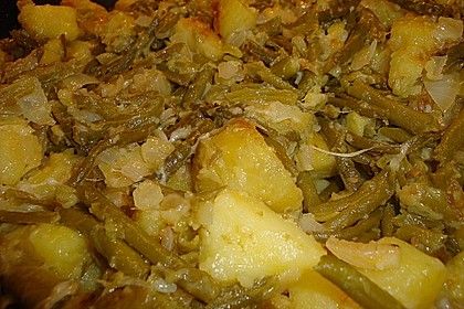 W&uuml;rzige Kartoffel-gr&uuml;ne Bohnen Pfanne 4