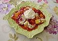 Himbeer-Nektarinen-Mango Crumble