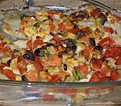 &Uuml;berbackenes Fischfilet mit Schafsk&auml;se (Bild)