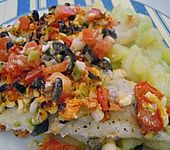 &Uuml;berbackenes Fischfilet mit Schafsk&auml;se (Bild)