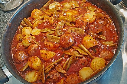 Griechische Bohnen mit Kl&ouml;&szlig;chen