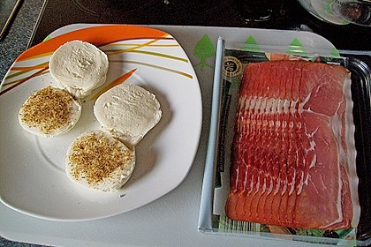 Mozzarella im Schinkenmantel gebraten 1