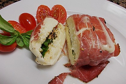 Mozzarella im Schinkenmantel gebraten 4