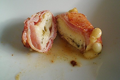 Mozzarella im Schinkenmantel gebraten 9