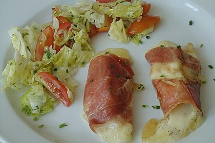Mozzarella im Schinkenmantel gebraten 12