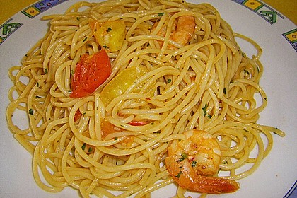 Spaghetti mit Chiligarnelen 9