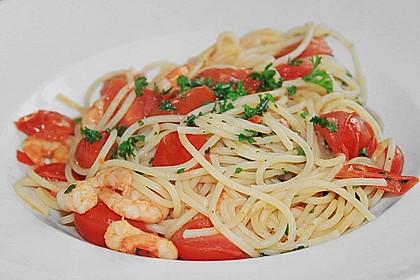 Spaghetti mit Chiligarnelen 8