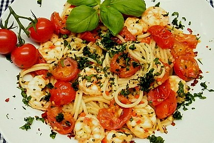 Spaghetti mit Chiligarnelen 2