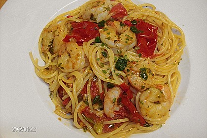 Spaghetti mit Chiligarnelen 7