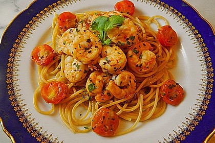 Spaghetti mit Chiligarnelen