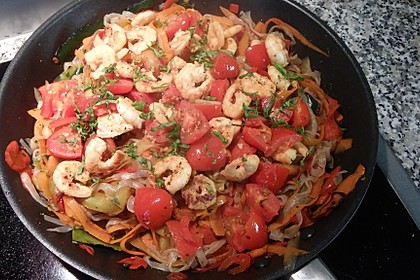 Spaghetti mit Chiligarnelen 5