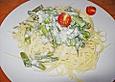 Spaghetti mit Bohnen-Parmesan So&szlig;e