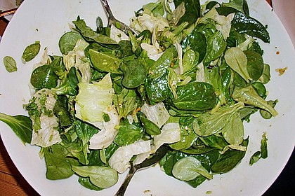 Blattsalat mit Honig-Balsamico-Dressing und Zitrusaroma