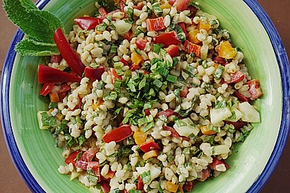 Reissalat mit Borretschcreme