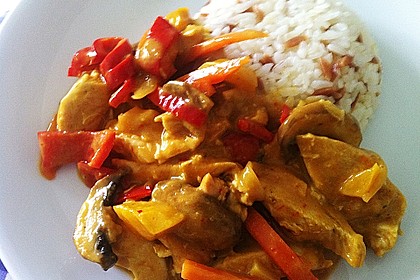 Cremiges Curry-Hühnchen mit Gemüse 10