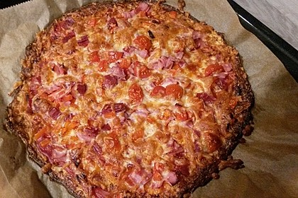 Low Carb Pizzaboden aus Blumenkohl 4